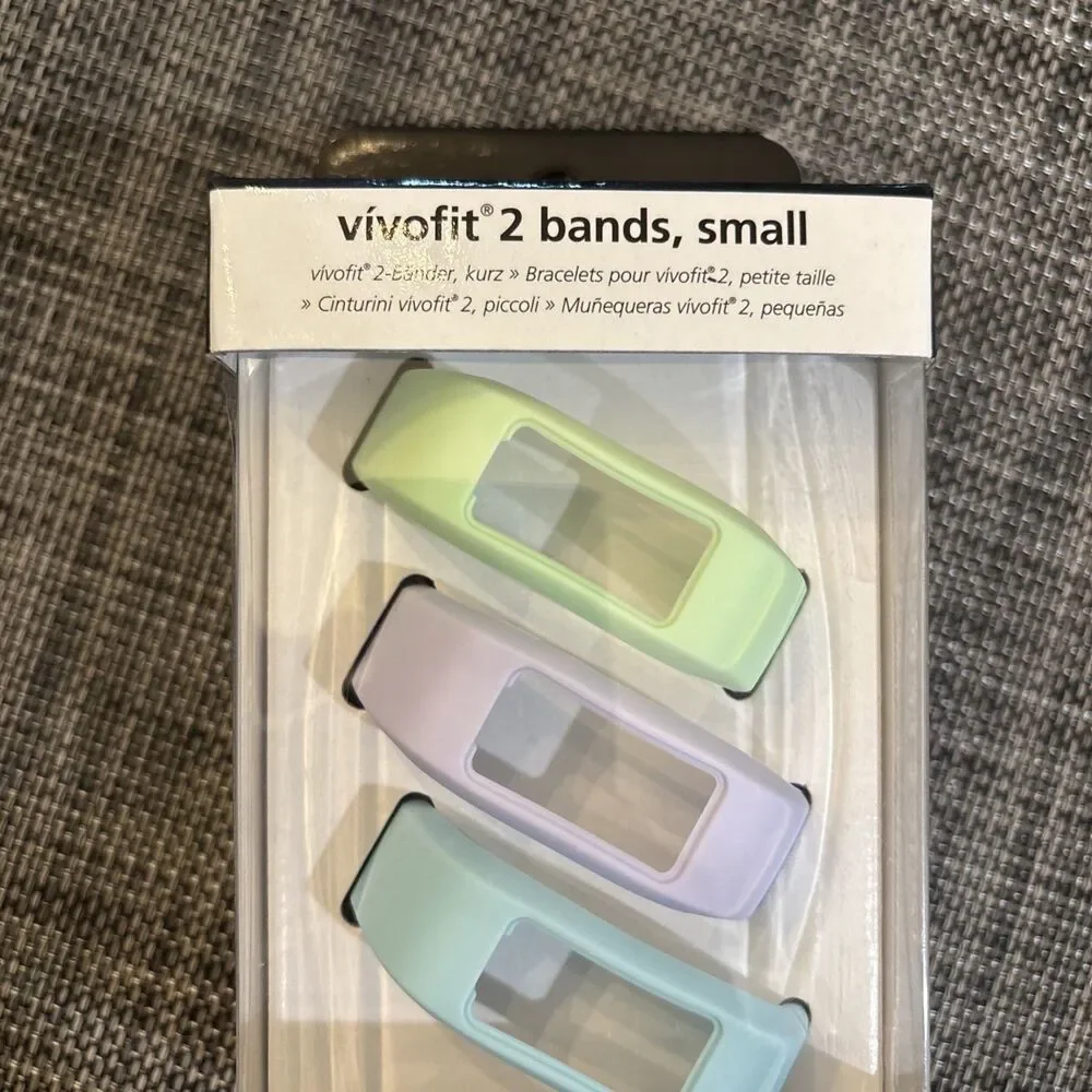 New Garmin Vivofit 2 - Box Of 3 Replacement Bands (Size Small) Pastel Colors